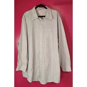 Brooks Brothers Madison Men's 20-37 Blue White Check Supima Cotton Button Up